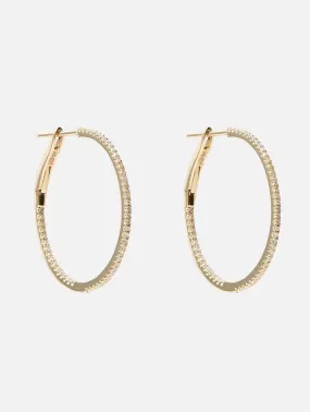 1 Pave Diamond Hoops