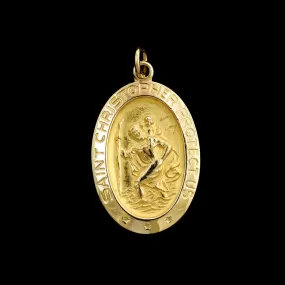 14K Yellow Gold Estate St. Christopher Medal