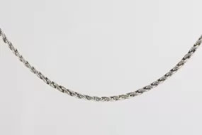 17.5" David Yurman 925 Silver & 18k Yellow Gold Rope Chain Necklace (19.89g.)