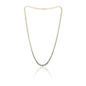 18K YELLOW GOLD GRADUATED DIAMOND TENNIS NECKLACE 9.68CTW