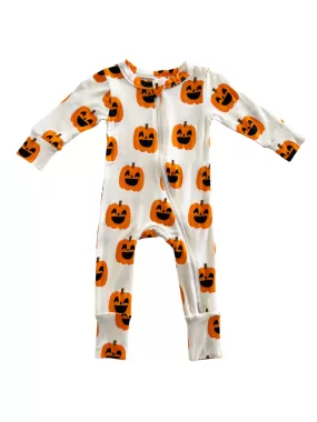 2-Way Convertible Zip Romper, Jack-O-Lantern