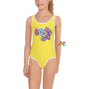 80's Yellow One-Piece Girl's Swimsuit