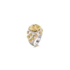 ALL OVER MINI PRIMROSE RING IN 18K GOLD