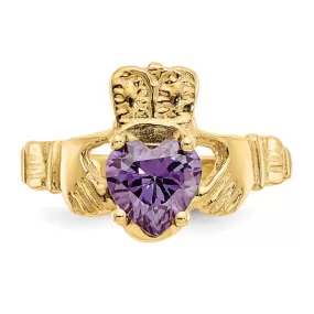 Amethyst Claddagh Ring - February