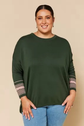 Binky Checkered Jumper in Olive