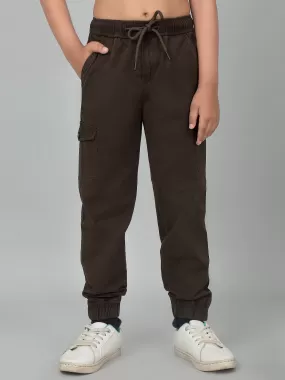 Boy's Olive Green Solid Cargo