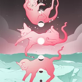 Cat Phases, Matte Art Print Poster