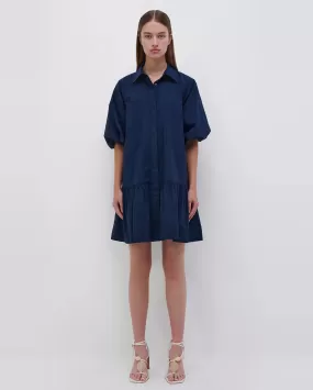 CRISSY COTTON POPLIN DRESS / MIDNIGHT