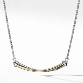 Crossover Bar Necklace with 18K Gold