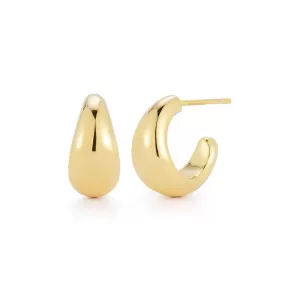 EF Collection - Gold Jumbo Dome Huggie Earrings, Yellow Gold