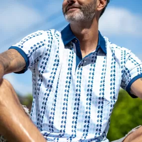 Grateful Dead | Performance Polo | All over Turtles in White and Blue