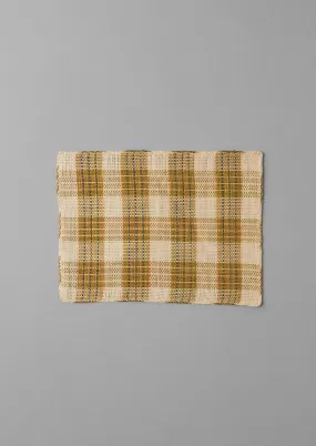 Hand Woven Checked Placemat Set | Natural/Olive