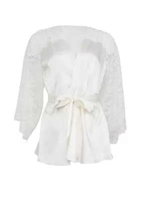 Lace Insert Angel Sleeve Robe