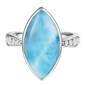 Larimar Mandorla Ring