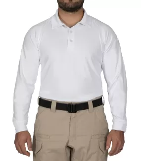 Men's Performance Long Sleeve Polo / White