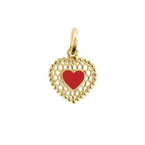 Poppy Lace Heart Pendant, Yellow Gold