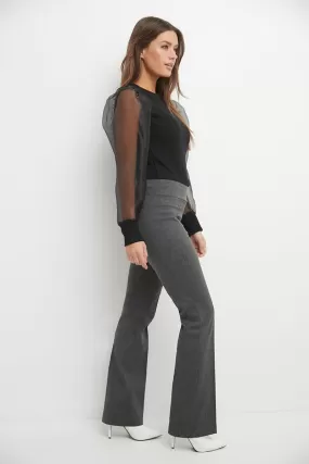 Pull-on bootcut work pants