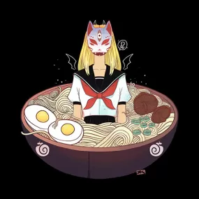 School Girl Ramen, Matte Art Print Poster