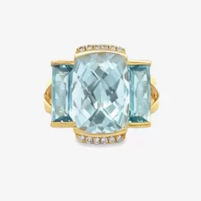 Sky Blue Topaz Briolette Collection Medium Ring