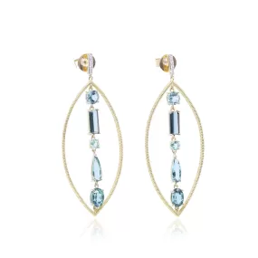 SLOANE STREET 18K YELLOW GOLD TOURMALINE DIAMOND EARRINGS