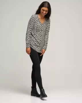 VISCOSE VEE PRINT BLOUSE